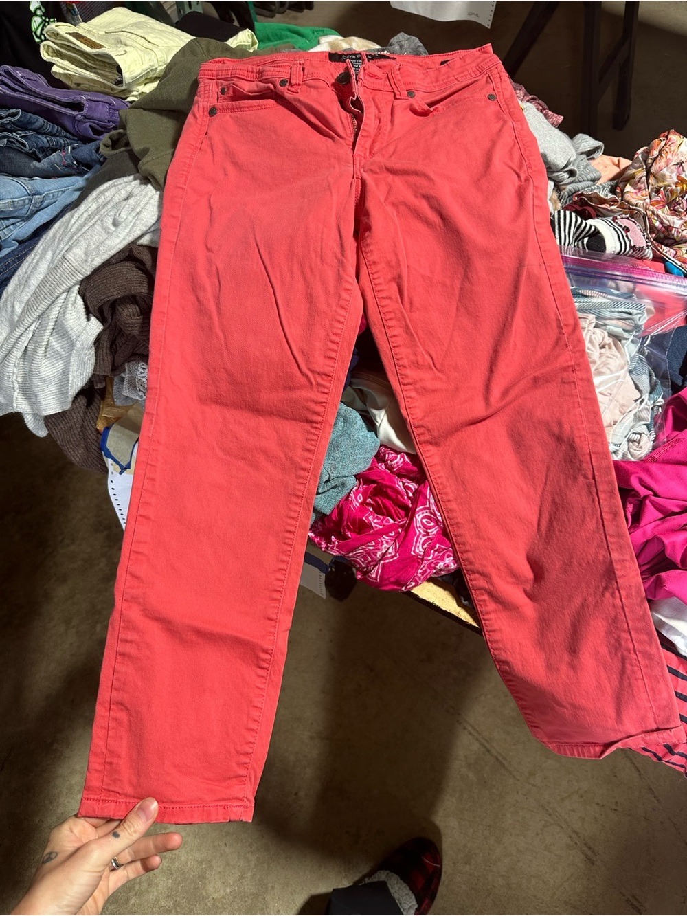 Calvin Klein Jeans Women's Coral-Red Straight Leg Jeans